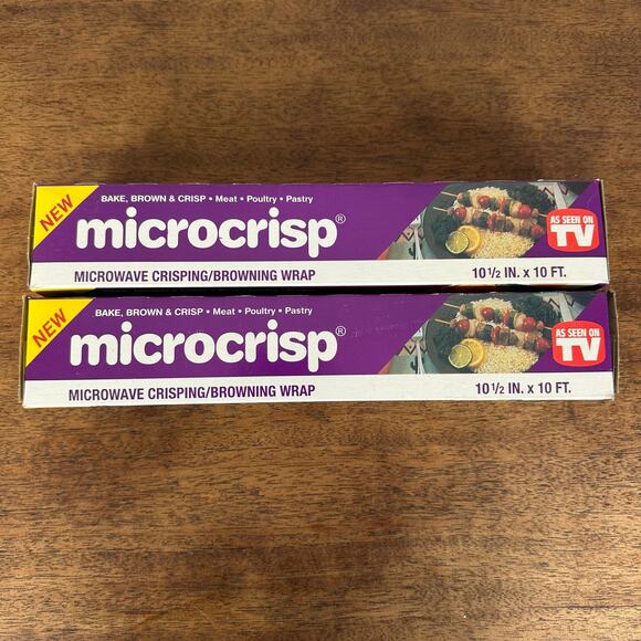 NEW NOS Microcrisp Microwave Browning Wrap Lot 0f 2- 10FT Rolls NEW OLD STOCK - Picture 2 of 8